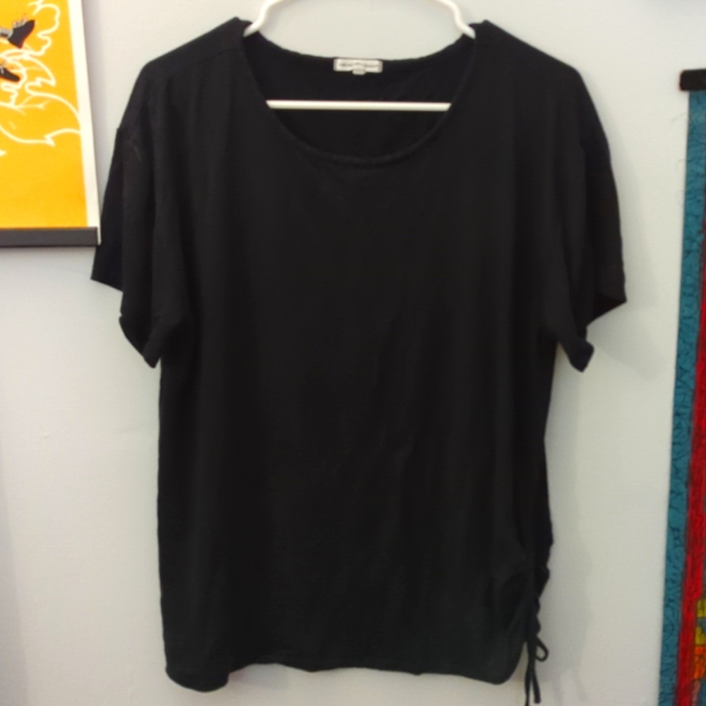 Cinched Black T Shirt